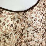 Blu Pepper  Leopard Roses Print Sheer Blouse Small Beige Red Back Cutout Photo 4