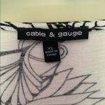 Cable & Gauge Black and White Fitted Wrap Blouse Short Sleeve ~ XL Photo 1