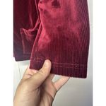 RUSS Women’s Size Large Pajama Top Burgundy Velour Corduroy Button Front Red Photo 4