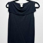 GNW Cowl Neck Office Workwear Career Business Party Womens Top Sz Large Stretch Black Photo 0