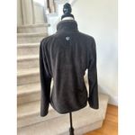 Kuhl  Advokat Brown Fleece Faux Leather Trim Zip Up Jacket Photo 4