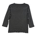 Lauren Jeans Breton Stripe Henley Shirt 3/4 Sleeve Top Preppy Black White L READ Size L Photo 1