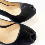 Michael Kors Michael Black Satin Peep Toe Platform Heels Size 8 Pleasers Studded Photo 5