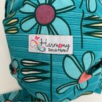 Harmony Scrub Hat Floral Lightweight Elastic Band Retro Boho Cotton Green USA Photo 5