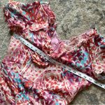 Sundance  100% Silk Tie Dye Print Short Sleeve Ruffle Garden Party Midi Dress Photo 4