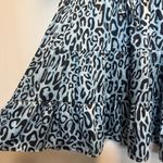 Rebecca Minkoff  Aston Puff-Sleeve Tiered Blouson Mini Dress Blue Leopard Large Photo 9