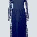 Vintage 90s Y2K gothic witch costume sheer black lace cosplay maxi dress Sz M Size M Photo 0