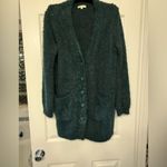 Skies Are Blue  Cozy Dark Green Button-Up 3/4 Length Long Cardigan Photo 1