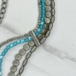 New York & Company Blue Beaded Chain Belt Y2K Festival ✨ Silver Photo 2