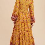 Arabella Border Print Tiered Floral Maxi Dress in Earthen Multiple Size L Photo 3