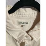 Madewell  Garment Dyed Twill Shirt Jacket Ivory Long Sleeve Button Up 2X Photo 4