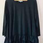 She & Sky  Gray Bohemian Ruffle Blouse S Photo 0