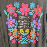 Natural Life  You Can Do Anything Floral Boyfriend Long Sleeve Tee NEW W2037 Sz S Photo 1