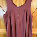 Ava James  mauve waffle knit sleeveless plus size blouse size 2X spring nwt (0427 Photo 0