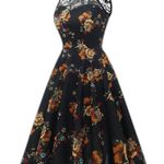 Women Prom Wedding Dress Floral Halter Lace A Photo 2