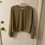 ZARA Brown Crew Neck Velour Feel Sweatshirt Size L Photo 2