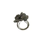 Stella & Dot Silver Tone Filigree Flower Ring Adjustable Sizing 5 to 7 Statement Photo 2