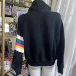 Polo Ralph Lauren Rainbow Stripe Sleeve Logo Hoodie Small RARE Black Photo 12