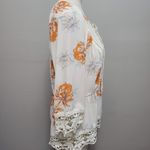 Anthropologie Gibson Latimer ivory orange floral peasant blouse size medium Photo 3