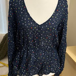 Roller Rabbit Subha Top In Blue Bodhi Dots Size Small NWT Photo 0