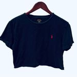 Ralph Lauren Polo Black Crop Tshirt Red Pony Oversized Photo 0