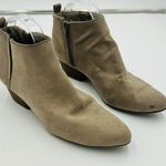 Old Navy Womens Tan Faux Suede Ankle Booties Boots Block Heel Side Zip Size 8 Photo 1