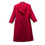 Vintage Hockanum Overcoat Womans Large Wool Blend Fabric by Forstman Union USA Red Photo 9