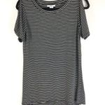 Bar III Mini Dress Hi Low Hem Cold Shoulder Sleeve Striped Stretch Black White S Photo 0