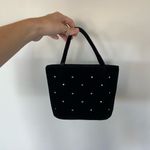 Vintage y2k small velvet handbag purse with rhinestones 🔥 Black Photo 2