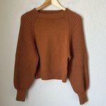 Maeve Anthropologie  copper brown bubble sleeve sweater Photo 3
