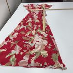 Lulus Dress Womens Small Red Heart of Marigold Red Tropical Print Wrap Maxi Photo 12