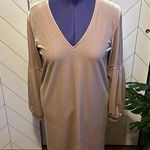 Madewell Women’s Medium Velvet V-neck Lilac Purple Long Bell Sleeve Mini Dress Photo 0