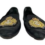 Veronica Beard  Black Flats 36.5 Royal Navy Gold Patch Photo 1