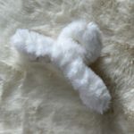 White Fluffy Claw Clip Photo 0