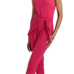 Ralph Lauren Lauren  Women's Pink Tie-Waist Jersey Jumpsuit Photo 0