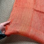 Chico's Chico’s 100% Linen Elegant Orange Woven Resortwear Spring Scarf Photo 2