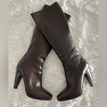 Prada Authentic Brown Leather Tall Boots Sz 35.5 35 1/2 Photo 4