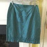Arden B NWT Vintage Silk Embroidered Border Skirt Teal - Size 6 Photo 1