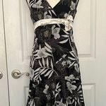 City Triangles Black and Cream Floral Asymmetrical Dress Photo 0