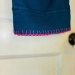 Sleep Sense Women’s Small Blue Embroidered Floral Patches Pajama/Lounge Pants Photo 5