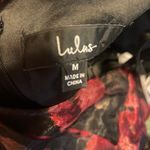 Lulus Simply Divine Black and Red Floral Print Organza Maxi Dress Medium Bridal Photo 8