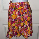 ZARA  Women’s Pink Orange‎ Purple Floral Wrap Skirt Size Small NWT Photo 4