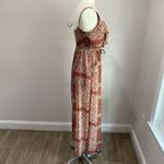 Saints + Secrets Burgundy Paisley Print Deep V-Neck Jumpsuit Size S Photo 5