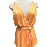 Rays for Days Revolve Avery Romper Yellow Satin Strapless Size S Photo 2