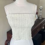 OGL Smocked Oatmeal Heather Spaghetti Strap Crop Top Size undefined Photo 0