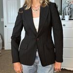 Anne Klein Gorgeous black with brown / red hues pinstripe blazer Photo 1