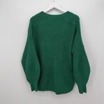 CAbi Green Knit Button Front Cardigan Sweater Cotton Size Large Holiday Photo 7