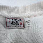 Techstyles Nantucket embroidered sweatshirt cream stripe crew neck size M Medium Red Photo 4