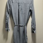 Forever 21 M Blue & White Striped Long Sleeve Loose Fit Shirt Dress Photo 3