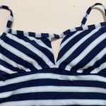 Kona Sol  Blue Striped Padded Bikini Top Sz M NWOT Photo 1